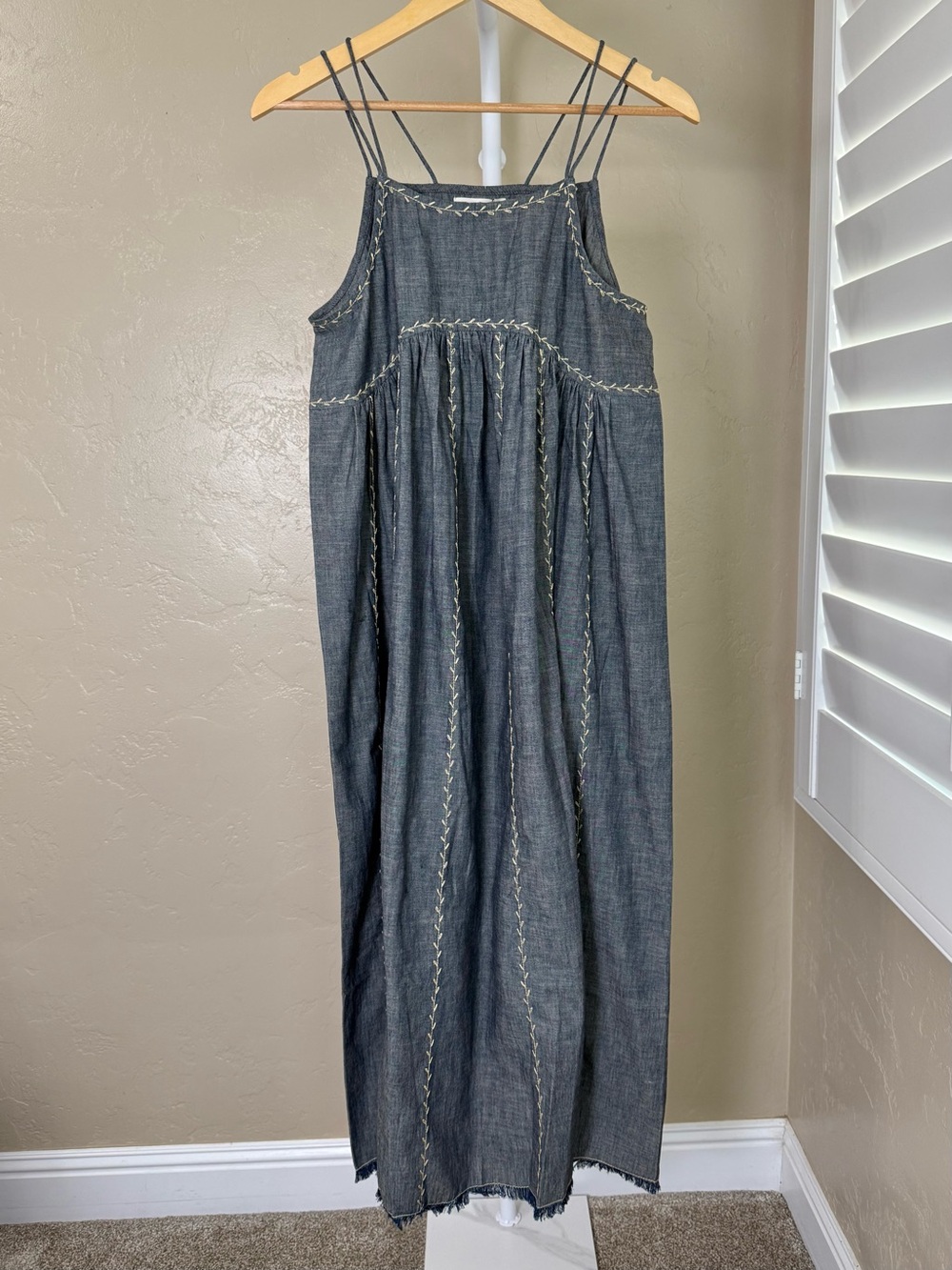 Natural Life Erin Embroidered Maxi Dress 100% Cotton Small NWT Blue - Picture 4 of 11